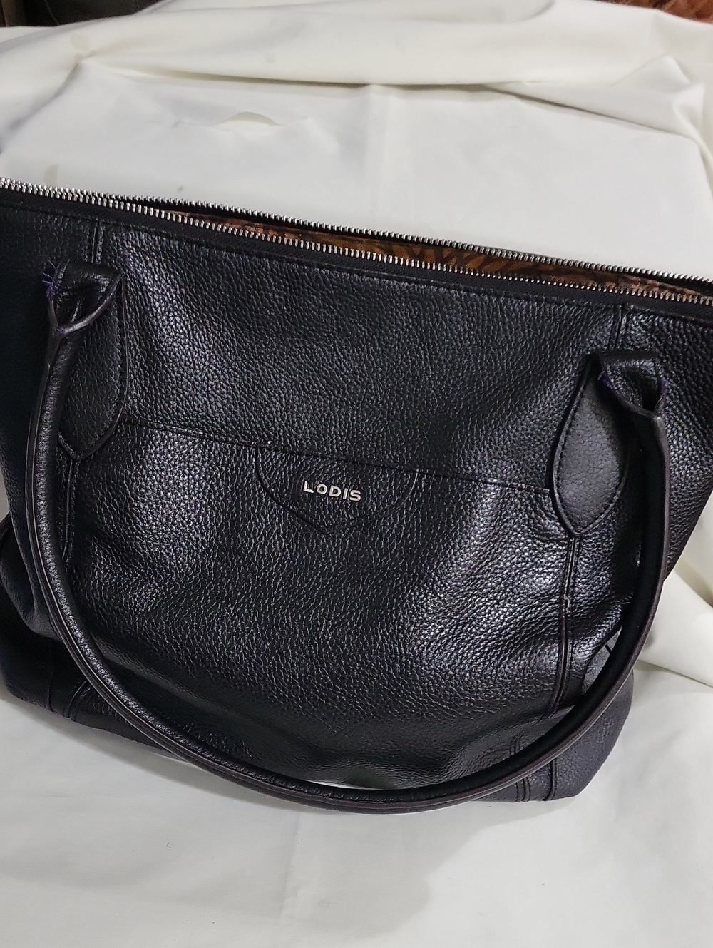 Lodis Pebbled Leather Shoulder/Traveling Tote.